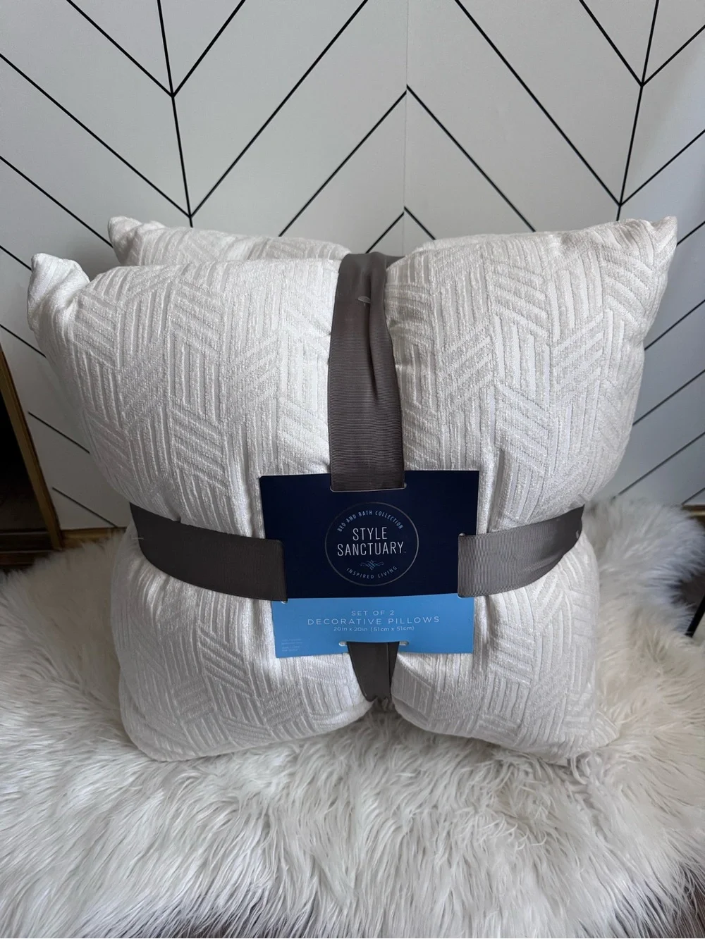 Cream Decorative Throw Pillow - Set of 2